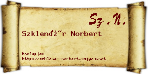 Szklenár Norbert névjegykártya